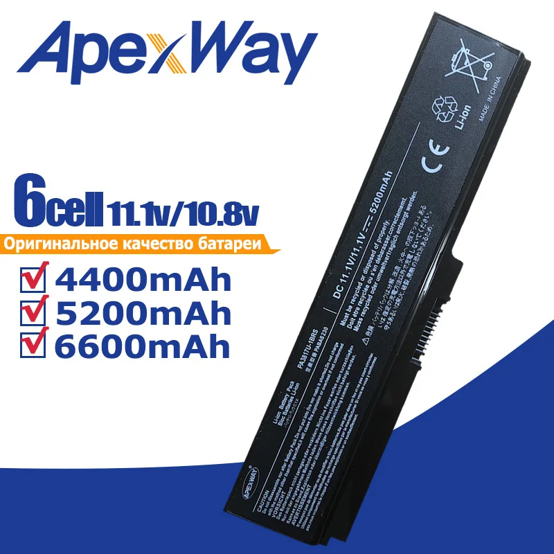 ApexWay 11 1 v Аккумулятор для ноутбука TOSHIBA Satellite L750 L650|battery for toshiba|battery toshiba satellite4400mah