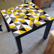 55x55 см желтый треугольник 3D вид наклейки для стола самоклеющиеся виниловые столовая кухонная мебель контактная бумага водонепроницаемые наклейки
