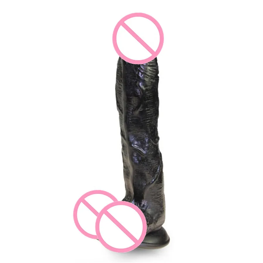 30CM Black Dildos Sturdy Suction Cup Realistic Large Silicone Super Big Huge Penis Adult Toys Sex Products