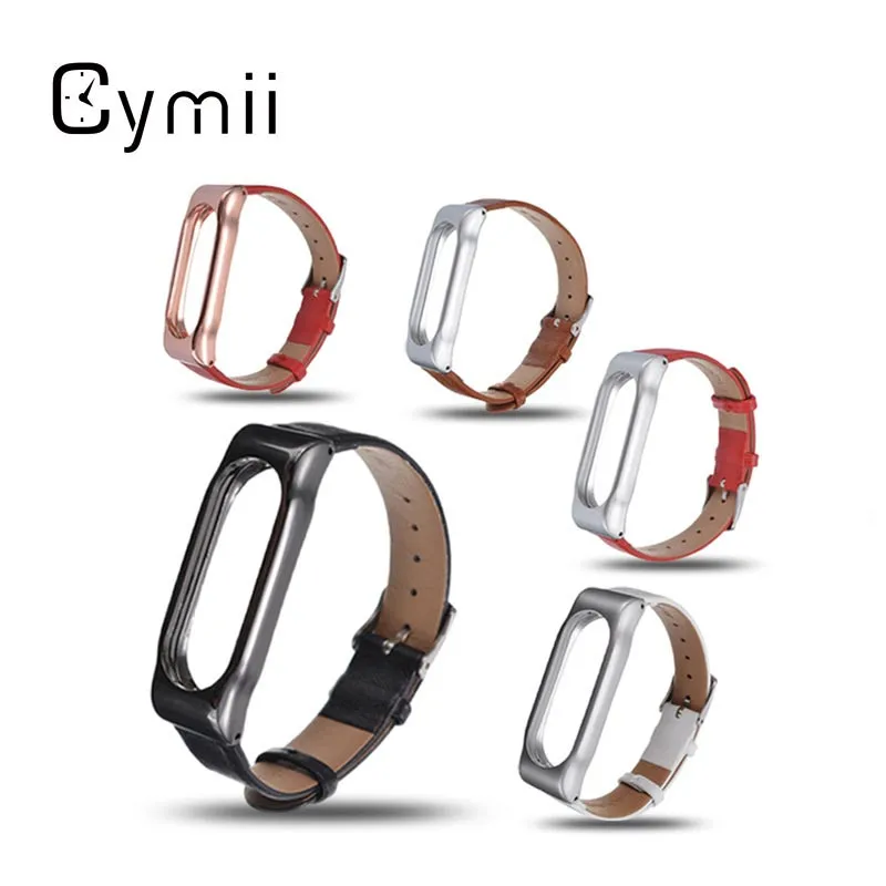

Cymii Watchband For Millet Bracelet 2 Leather Wristband Replacement for Xiaomi MiBand 2 Wrist Strap Smartband + Tools Gifts