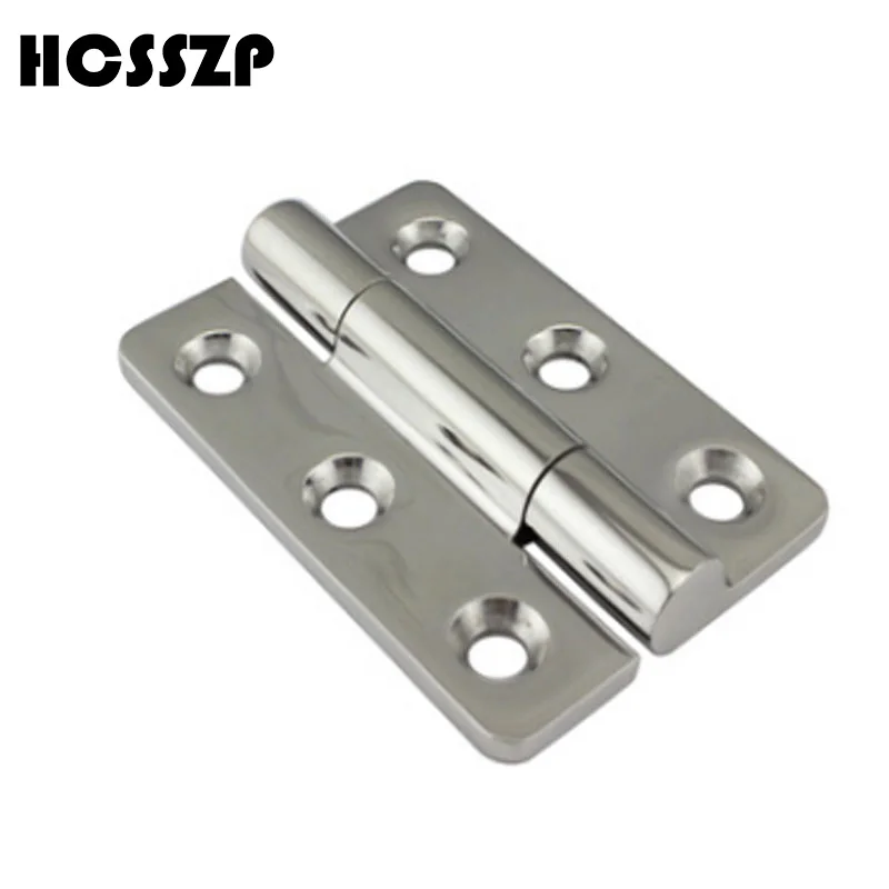 

HCSSZP 304 Stainless Boat Rectangle Strap Utility Hinge Heavy Duty High Mirror Cabin Deck Door Hinge with 6 Holes