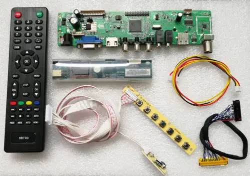 Для LP154WX4(TL)(CB) экран ЖК-дисплей драйвер платы ТВ+ HDMI+ VGA+ CVBS+ usb-комплект плате контроллера T. VST56 доска