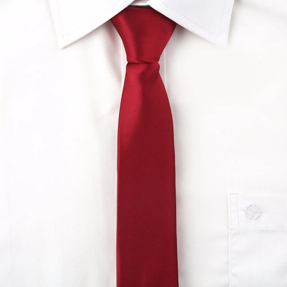 Hot Sale Men Ties Fashion Style Slim Gentlman Neck Skinny Tie Simplicity Design Wedding Party Formal Solid Silk Gravata
