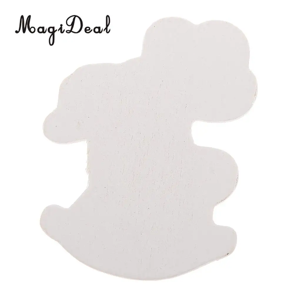 MagiDeal Novelty 10Pcs Wooden Pink/ Blue Horse Carriage Embellishments Card Making Baby Shower Children's Day DIY Craft Favor