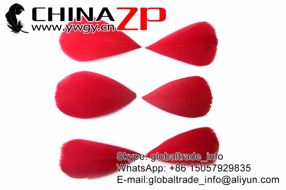 Trimmed Goose Feathers Jewerlry DIY Decorations-Red (5)