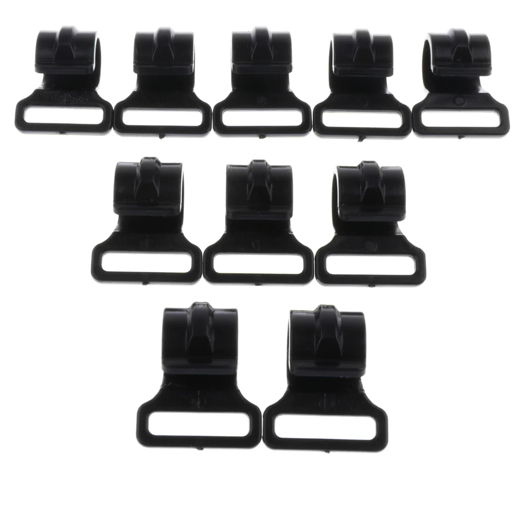 10pcs 2.5cm Tent Suspension Hooks Awning Pole Inner Hanger Clips Survival Tent Emergency Fasteners C Shaped Clip Durable Tool