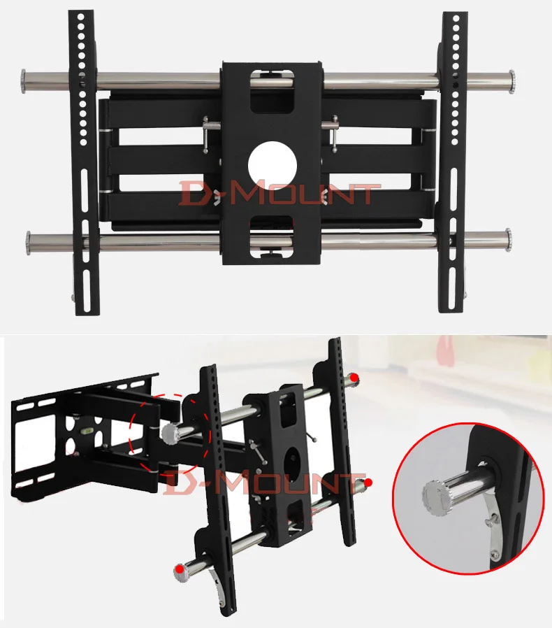 DL-D-201ST 75 кг 5" 42" 6 рук выдвижной полный движения нержавеющая сталь настенный поворотный кронштейн ТВ подъемный механизм ЖК Кронштейн