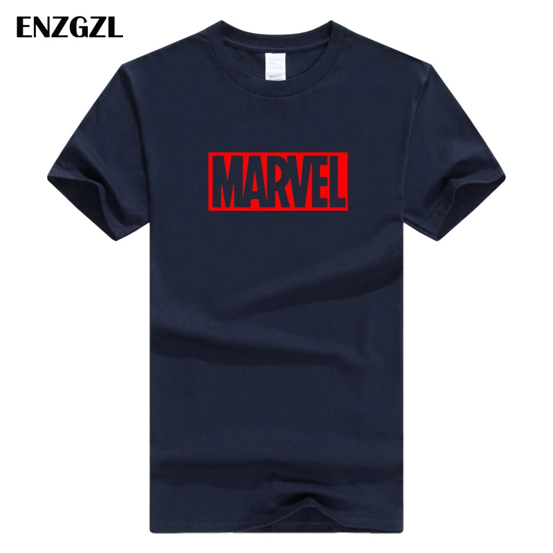 ENZGZL одежда летние футболки мужские MARVEL хлопок короткий рукав Футболка облегающая Мужская футболка с круглым вырезом XS S M L XL уличная одежда