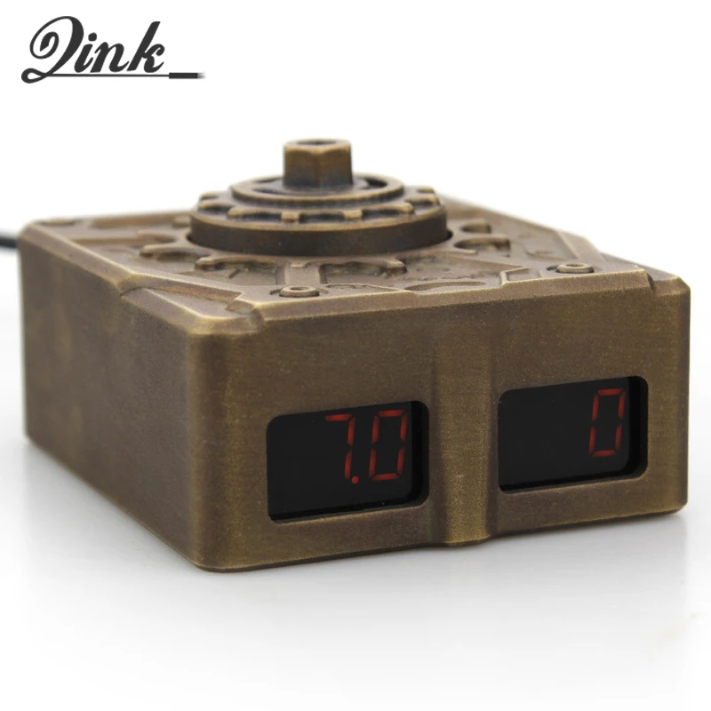 

QINK Copper Tattoo Power Supply For Permanent Makeup Eyebrow Lips Rotary Machine 100-240V With Dual LCD Digital Metal Square Sha