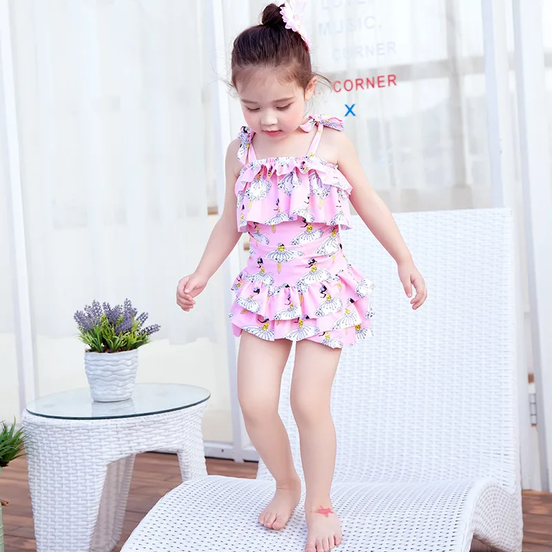 2019 New Arrivals Cute Printed Children Swimwear Plus Size Skirt Style