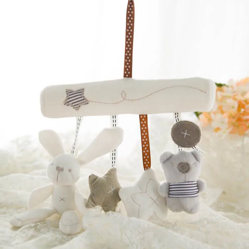Newborn Infant Baby Pram Handbell Bed Stroller Soft Hanging Animal Rattles Toy
