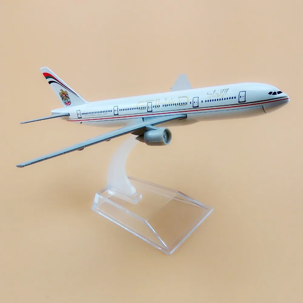 Сплав металла воздушный Etihad B777 Airlines модель самолета Etihad Boeing 777 Airways самолета Модель самолета подарки для детей 16 см