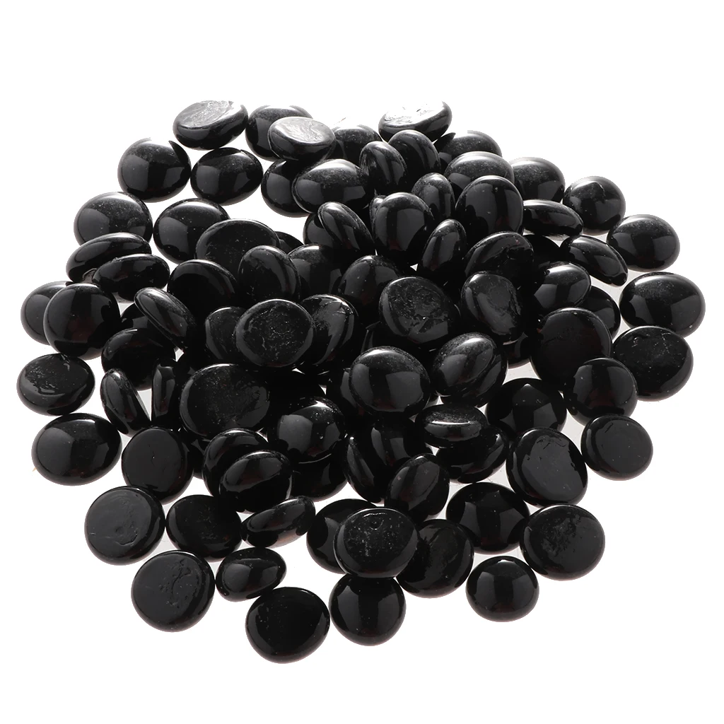 100Pcs Glass Stone Clear Marbles Fish Tank Pebbles Flat Bottom Round Top Features Florist Supplies