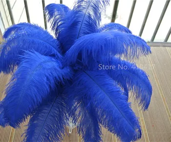 

100pcs/lot Ostrich Feathers For Decoration Sapphire Blue Color Plumes 35-40cm/14-16inches