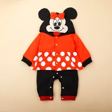 

Hot Cartoon Mouse Anime Children Costume Baby Full Sleeve Climbing Rompers Unisex Children Hooded Jumpsuit Spring Autumn Clothes