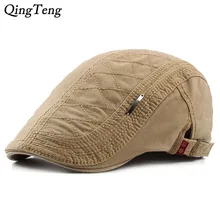 Хлопок, повседневный берет, козырек, кепка для мужчин, брендовая модная шапка, Ретро стиль, плоская кепка, s Кнопка, регулируемые береты, женские модные плоские шапки