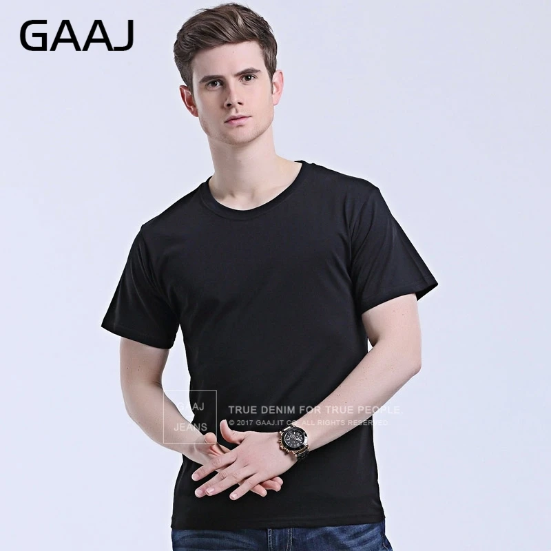 GAAJ брендовая мужская футболка с короткими рукавами 3-pack Undershirt Мужская однотонная Хлопковая мужская футболка с топом Летняя трикотажная одежда плюс размер 3XL