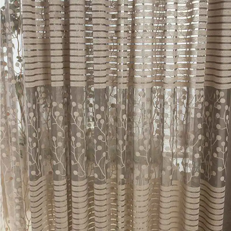 Tree-leaf-Gray-Stripe-Curtain2