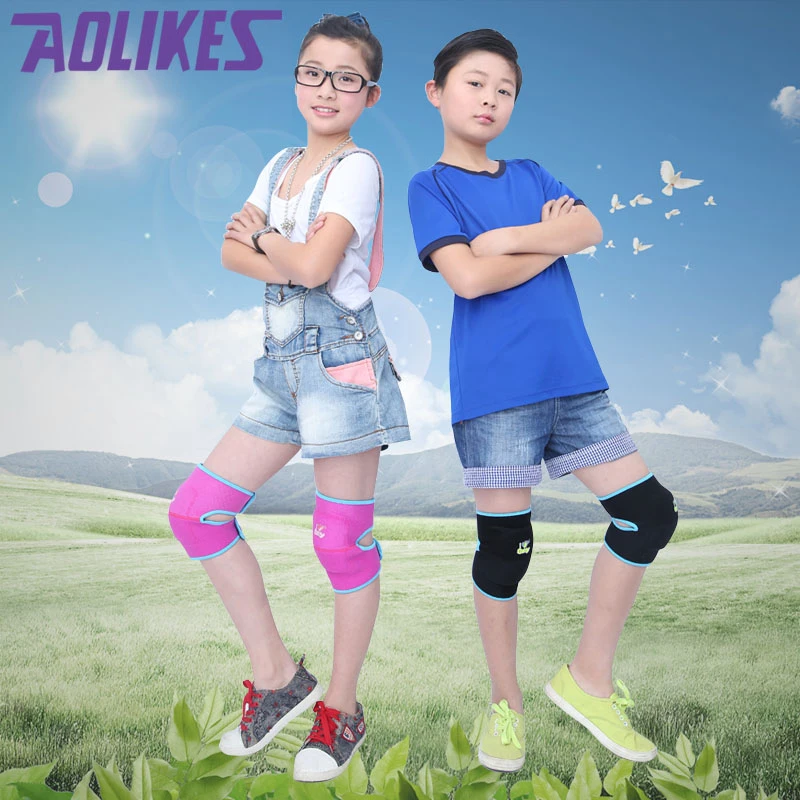 AOLIKES 1 زوج الاطفال تزلج الرياضة نيباد الطفل الزحف سلامة الأطفال الرقص الركبة دعم كرة السلة كرة القدم منصات الركبة طفح