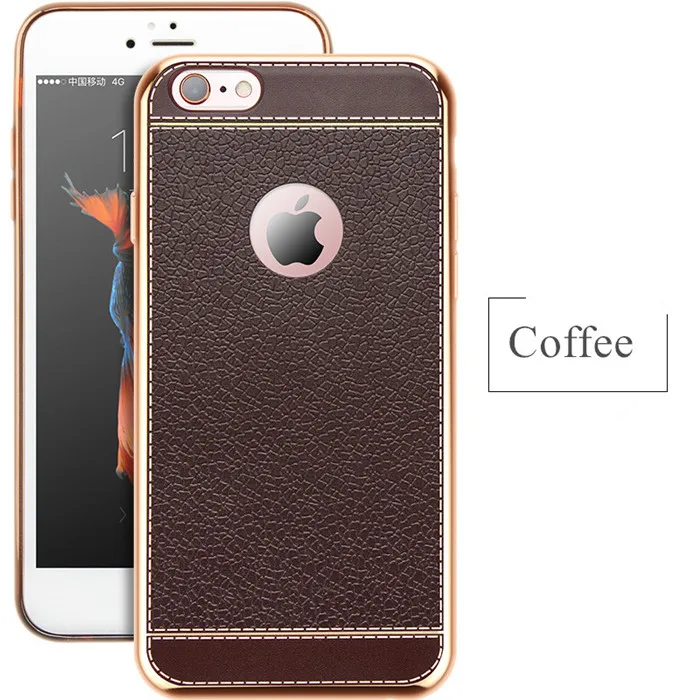 Роскошный 3D кожаный Ретро чехол для телефона для iPhone 11 Pro XS Max XR X 7 8 5 5S SE 6 6S Plus Мягкий ТПУ силиконовый чехол - Цвет: Coffee
