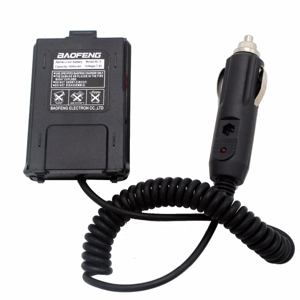 Автомобильное зарядное устройство 12 В батарея Eliminator для BaoFeng UV 5R серии