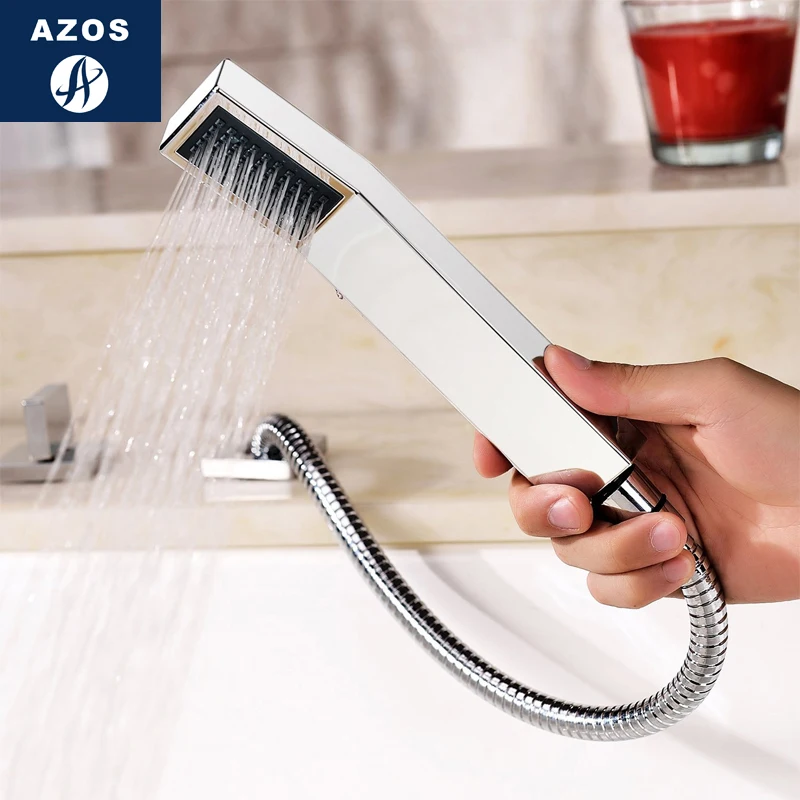 

Azos Shower Head Brass Chrome Single Function Soft Kitchen Pressurized Shower Room Square20mm G1/2 HS105