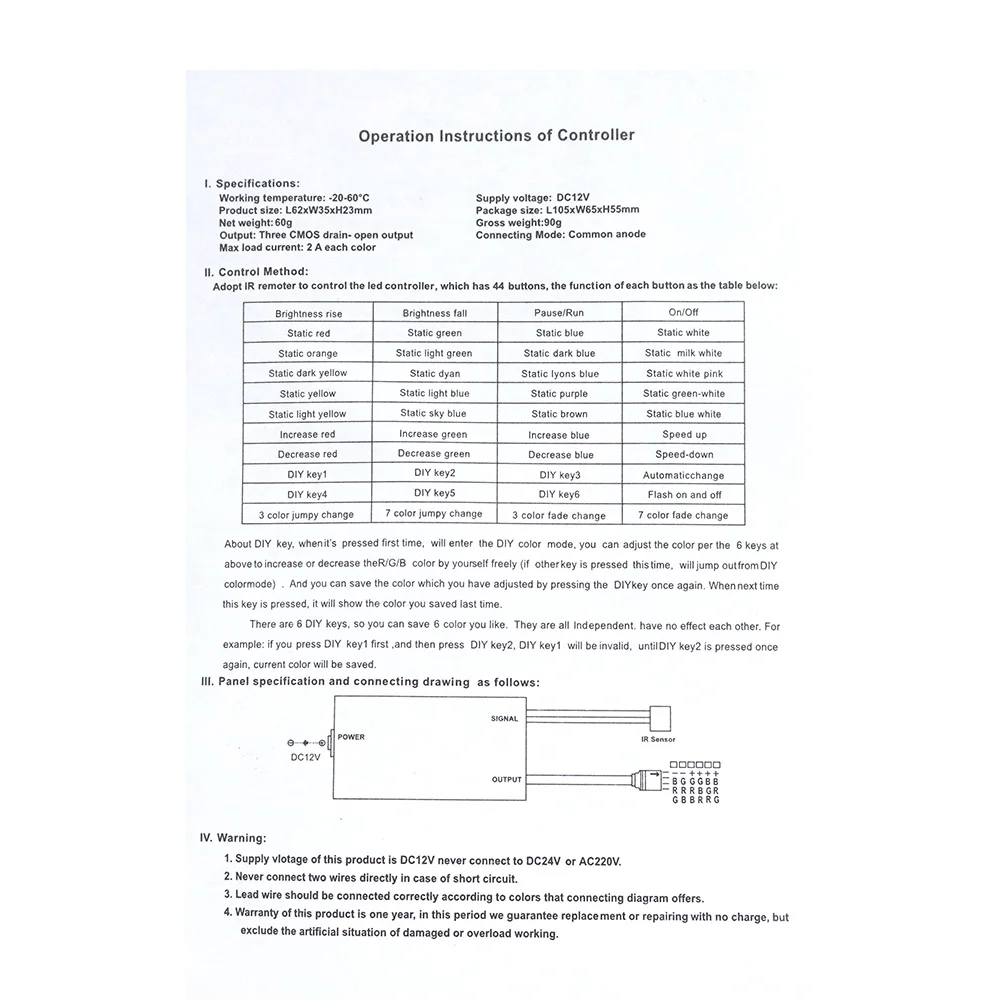 Светодиодный контроллер 44-клавишный пульт светодиодный ИК Панели управления rgb светодиодный индикаторы контроллера ИК-пульт дистанционного управления диммер DC12V 6A для RGB 3528 5050 Светодиодные ленты