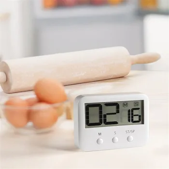 

White Kitchen Pocket Digital Large LCD Screen Countdown Timer Cooking Time Clock Alarm for Kitchen Times Tools