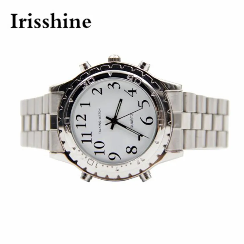 Irisshine i0650 мужские часы унисекс, говорящие на английском языке, дизайнерские часы из нержавеющей стали для слепых или ослабленных зрителей, подарок для любви