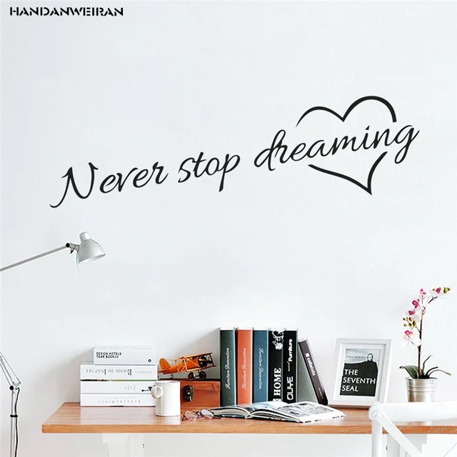 "Never stop dreaming" wall paper study room wall decoration Home