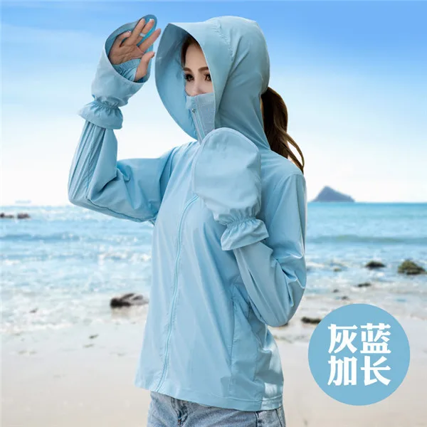 UV Sun protection clothing female 2019 new Hooded loose beach clothing