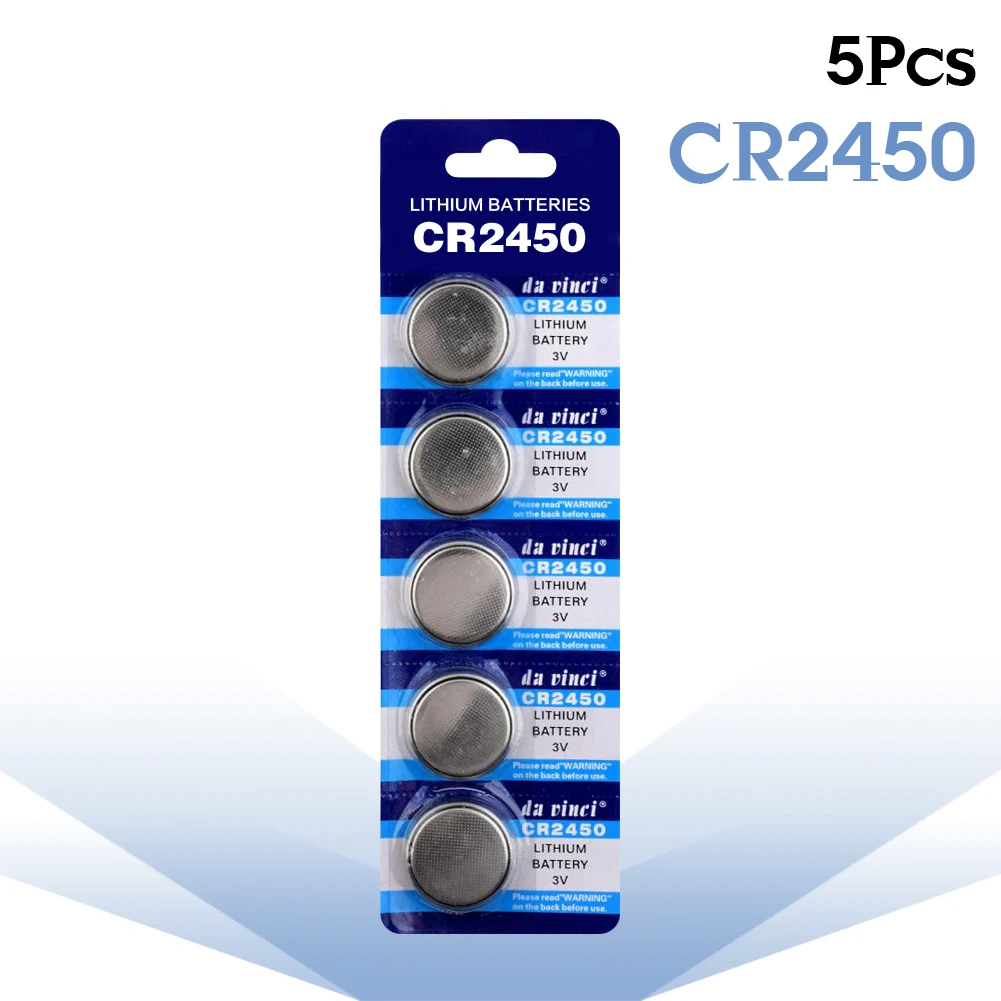 

YCDC 5pcs CR2450 button cell coin battery 2450 ECR2450 KCR2450 5029LC LM2450 3V lithium Battery For Watch Electronic Devices