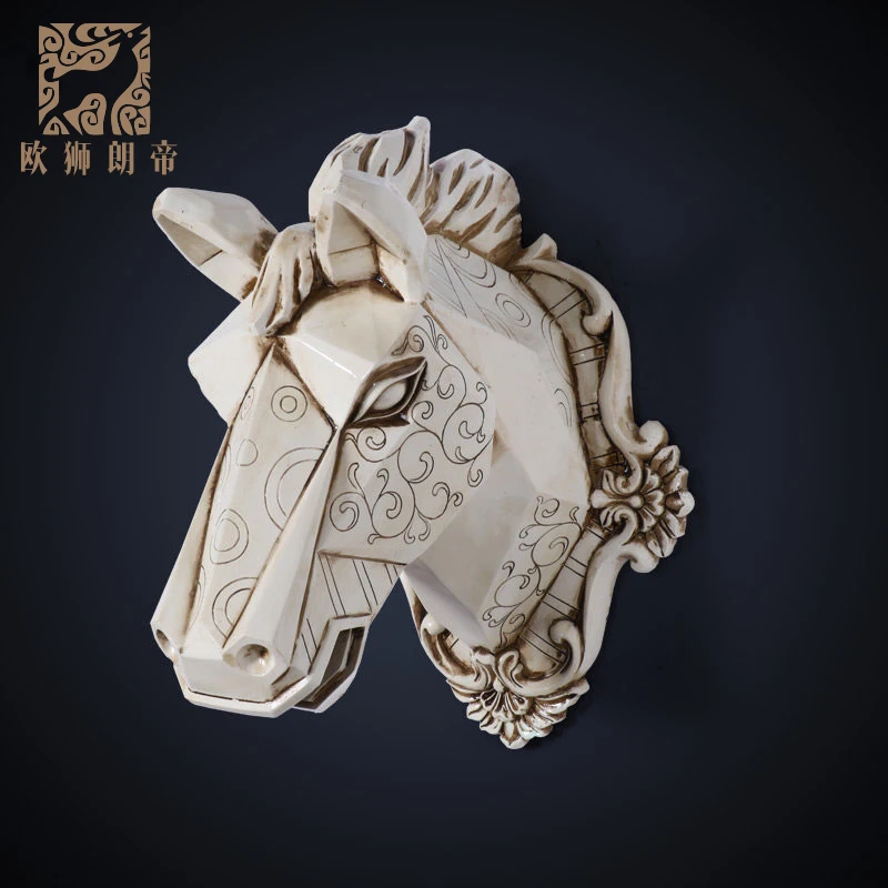 

head Arts Crafts The living room wall decoration wall mural pendant European style entrance animal head hanging bar