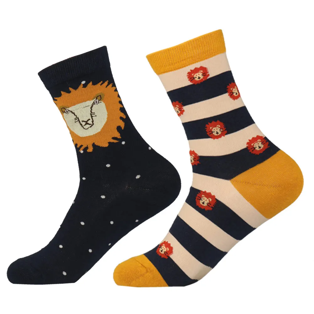 Brand Novelty Lion Head Cartoon Couple Sock Harajuku Funny Unisex Women