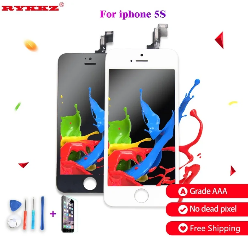 AAA Качество ЖК-экран для iPhone 5S дисплей в сборе Замена с оригинальным дигитайзером