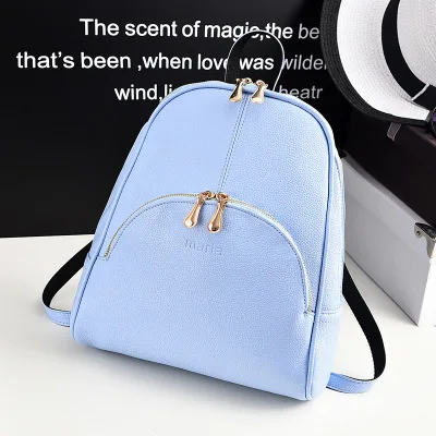Qiaoduo женский рюкзак кожаные рюкзаки мягкие сумки брендовая сумка в сдержанном стиле сумка повседневные Рюкзаки для подростков рюкзак и сумка - Цвет: light blue backpack