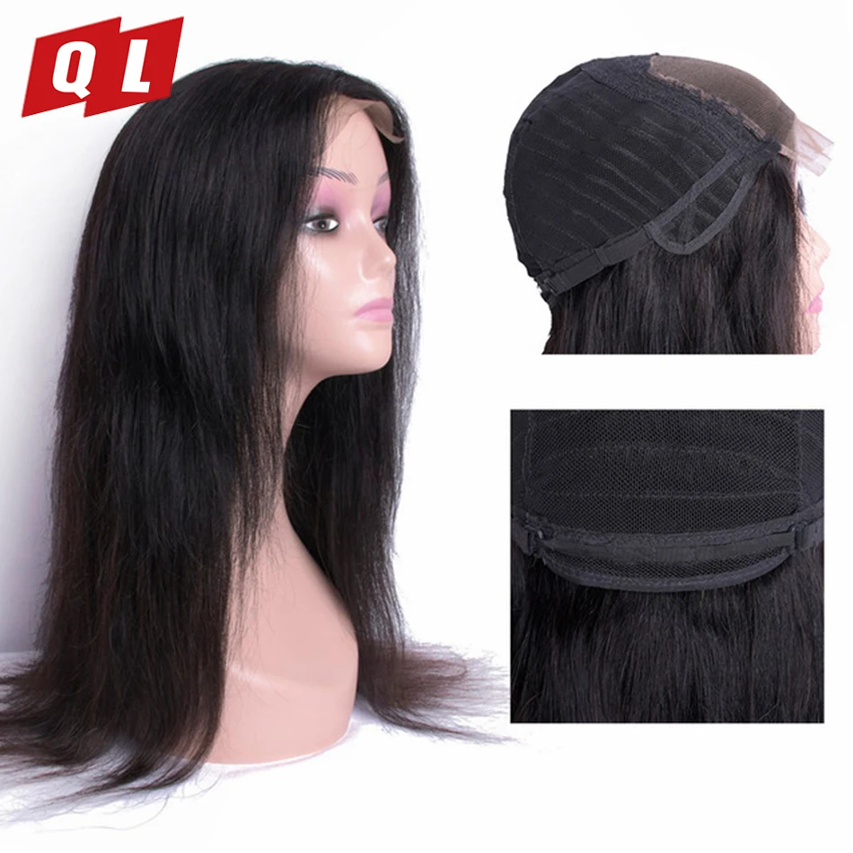 

QLOVE 4*4 Lace Closure Wigs Natural Color Brazilian Straight Human Hair Wigs Non-Remy Lace Wigs For Black Women Drop Shipping