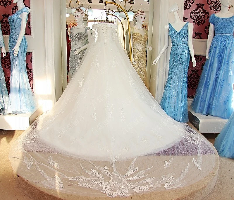 Роскошные Кристалл Дубай Кафтан Свадебные платья Sexy V образным вырезом robe de mariage с длинным рукавом Арабский мусульманские