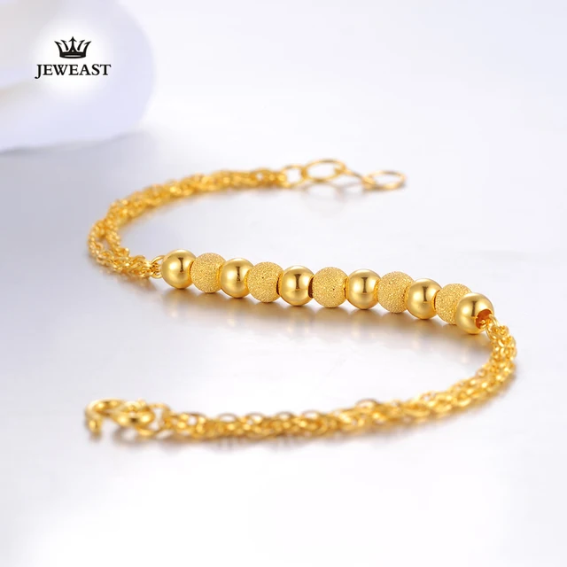 2017 New 24k Pure Gold Bracelet Real Bangle Fine Jewelry 2017 New 24k Pure Gold Bracelet Real Bangle Fine Jewelry Wedding Engagement Gifts Woman Beads