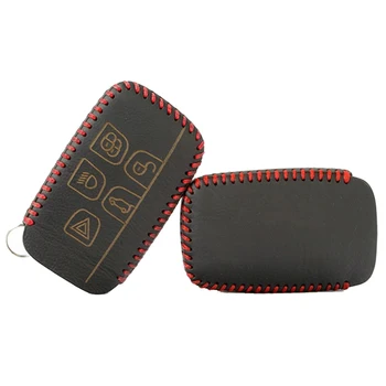 

Leather Car Key Case With Gitf Box For Range Rover port Discovery 2 3 4 Freelander Evoque Cover Bag Remote Key Shell Case