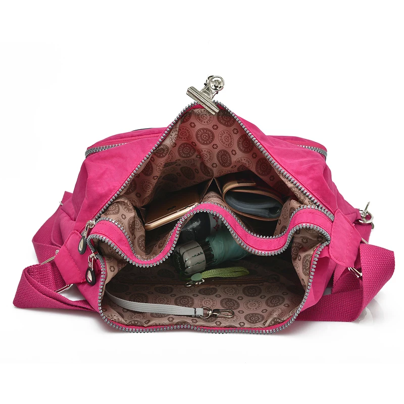 Весенняя Новая модная женская сумка через плечо, водонепроницаемая и легкая нейлоновая сумка, Женская Большая вместительная сумка с двумя основными карманами