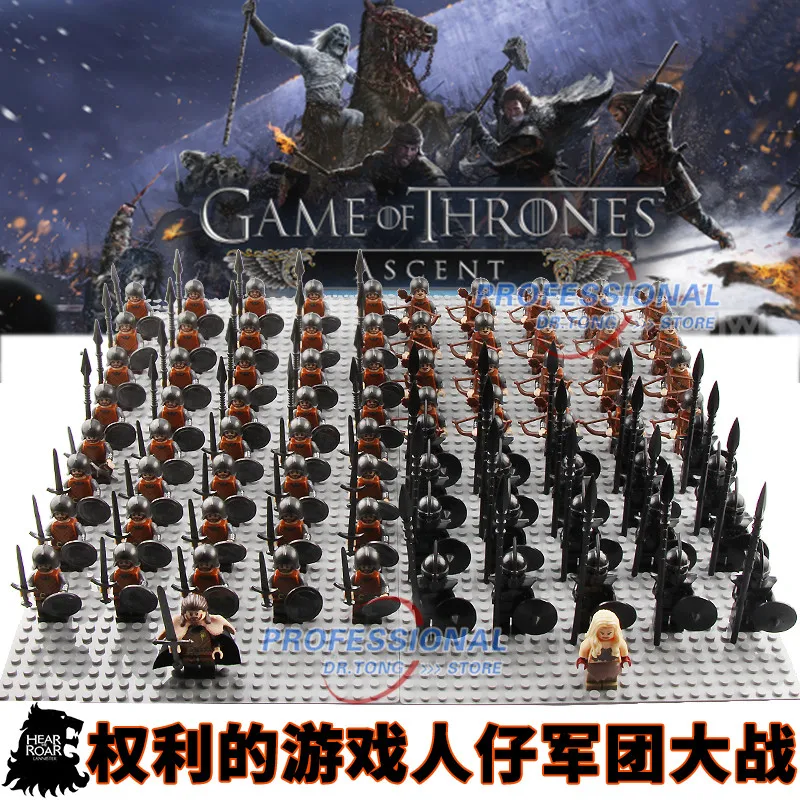 

DR.TONG 21pcs/lot Game of Thrones Eddard Stark Ice and Fire Amry Action Figures Building Blocks Bricks Gift Toys Children Gifts