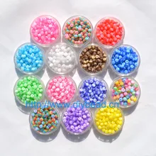 100 шт DIY браслет аксессуар Отдел рукоделия 18 цветов 8 мм круглой формы, прозрачный полимерный полосатый Бисер для ювелирных изделий