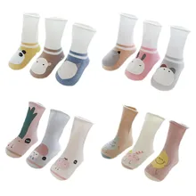 3Pairs/lot Newborn Autumn Winter Socks Cotton Cartoon Baby Socks for Girls for Children Under 1 Year Children's Things for Boys