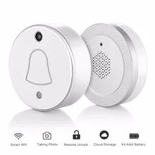 Kruiqi беспроводной умный дверной звонок, автоматическое фотографирование при нажатии, приложение Push Notification с фотографией для гостей для IOS Android