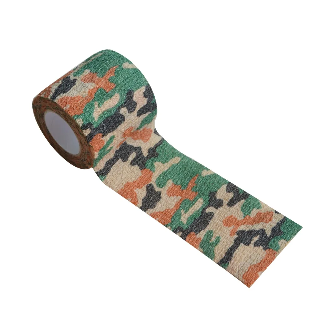 

12Rolls 5CM*4.5M Plateau Desert Camo Wrap Elastic Stretch Bandage Camping Hunting Camouflage Tape For Gun Cloths Hot Bike Straps