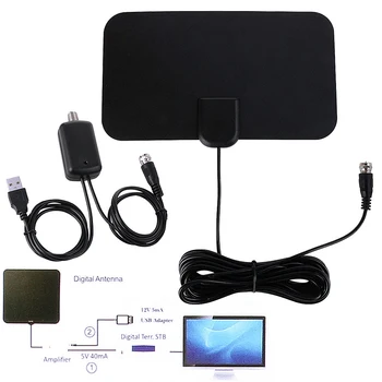 

Indoor Digital TV Antenna HDTV Antennas With Signal Amplifier Booster 50 Miles Range 4K 1080P HD TV converter boxes