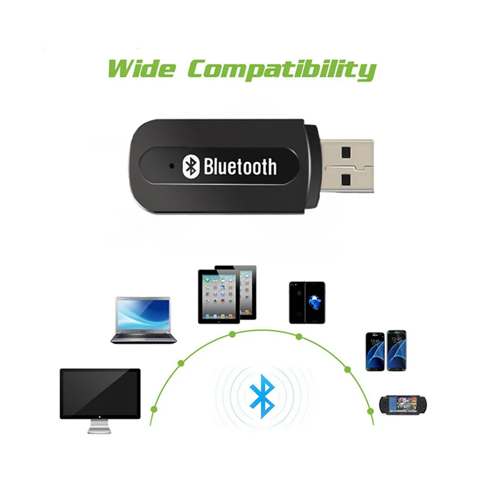 С аудиокабелем 3 5 мм USB Bluetooth приемник беспроводной аудиокомплект для автомобиля