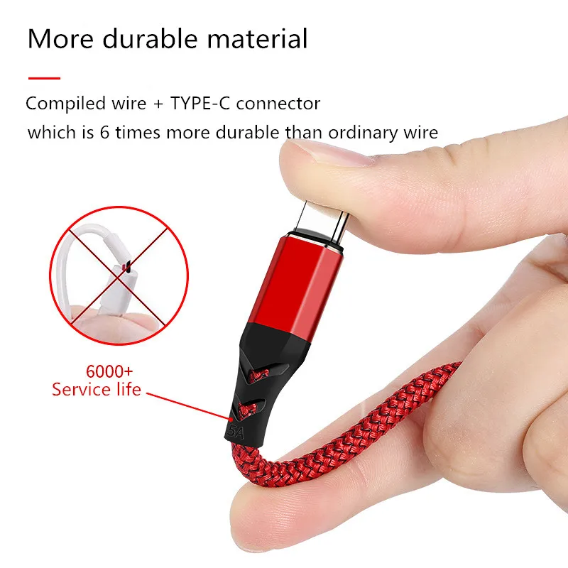 5A type-C USB кабель для huawei mate10 P30 P20 супер быстрое зарядное устройство для xiaomi mi9t 8 Redmi Note 7 samsung Galaxy S9 S10 USB C шнур