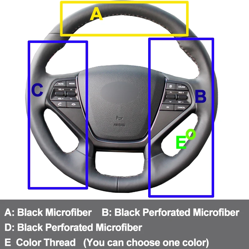 Ручное шитье чехол рулевого колеса автомобиля для hyundai Sonata 9(4-спица) оплетка на руль Volant Stuurhoes